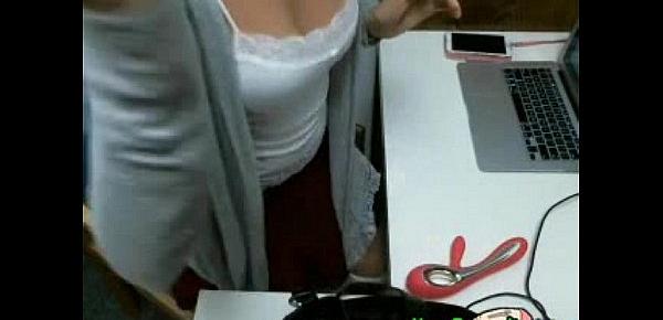  sexy office girl has multiple orgasms on cam